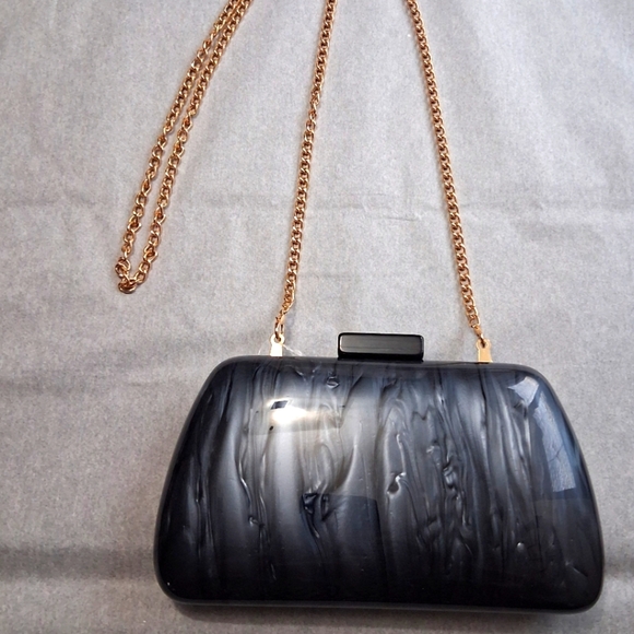 NWT Marbled Acrylic Evening Clutch Bag - Picture 2 of 9